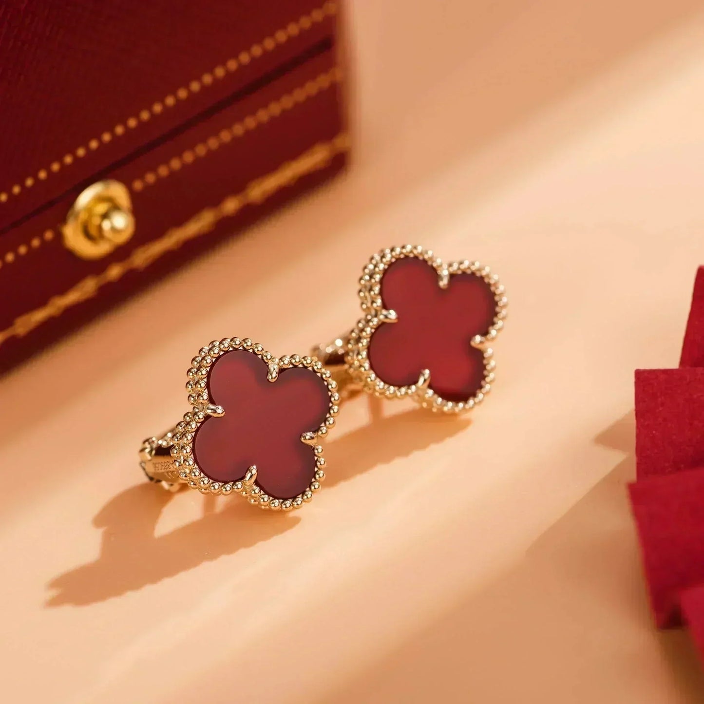 [Mystic Crown]CLOVER MEDIUM 1 MOTIFS CARNELIAN  EARRINGS