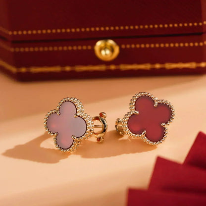 [Mystic Crown]CLOVER MEDIUM 1 MOTIFS CARNELIAN  EARRINGS