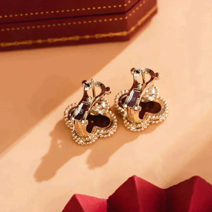 [Mystic Crown]CLOVER MEDIUM 1 MOTIFS CARNELIAN  EARRINGS