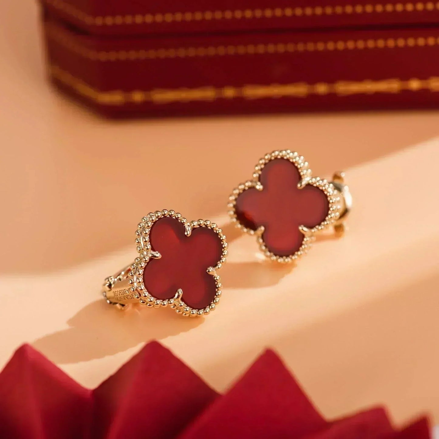 [Mystic Crown]CLOVER MEDIUM 1 MOTIFS CARNELIAN  EARRINGS