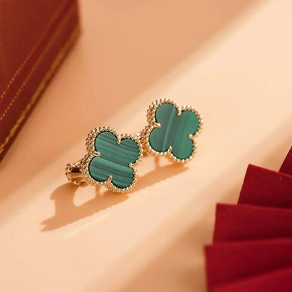 [Mystic Crown]CLOVER MEDIUM 1 MOTIFS MALACHITE  EARRINGS