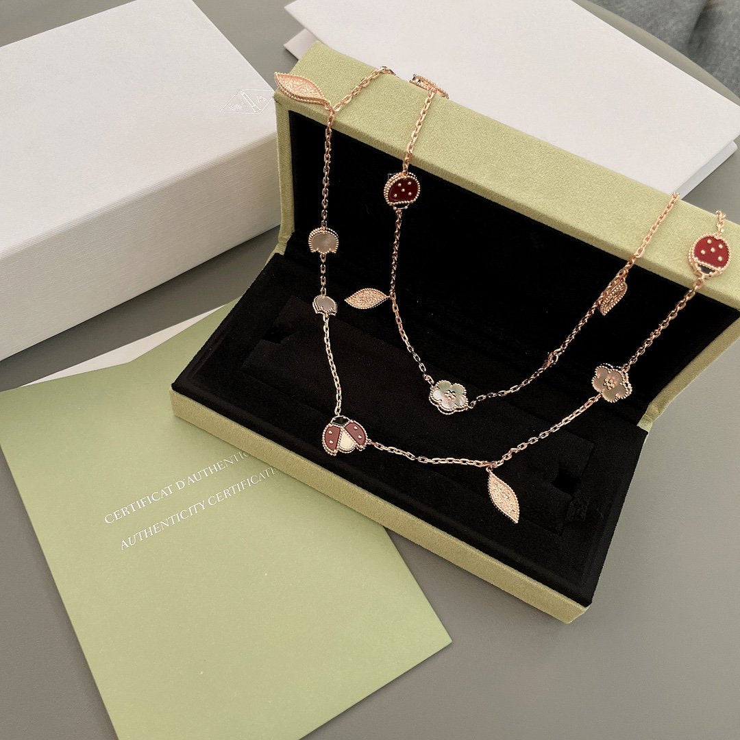 [Mystic Crown]LUCKY SPRING 15 MOTIFS ROSE GOLD NECKLACE