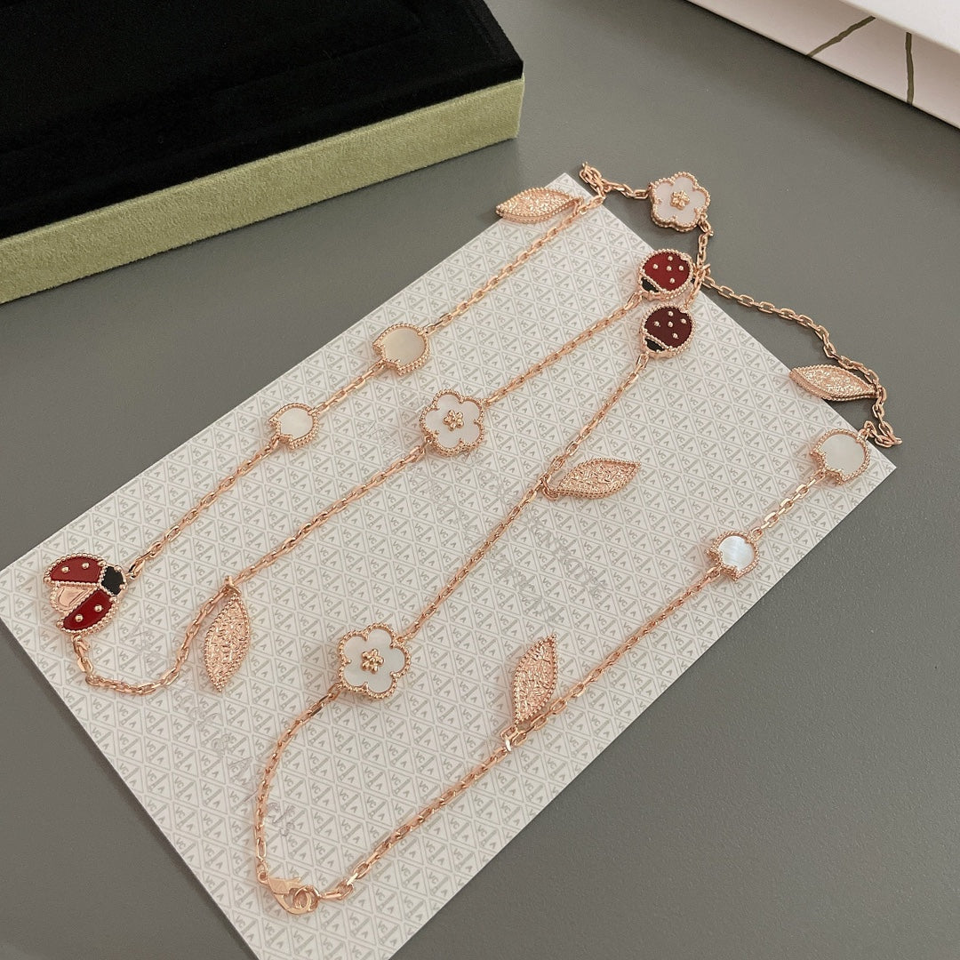 [Mystic Crown]LUCKY SPRING 15 MOTIFS ROSE GOLD NECKLACE