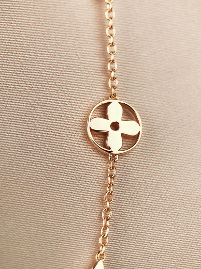 [Mystic Crown]STAR AND SUN 7 MOTIFS GOLD BRACELET