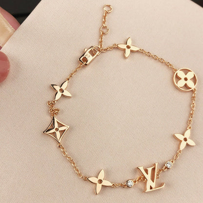 [Mystic Crown]STAR AND SUN 7 MOTIFS GOLD BRACELET