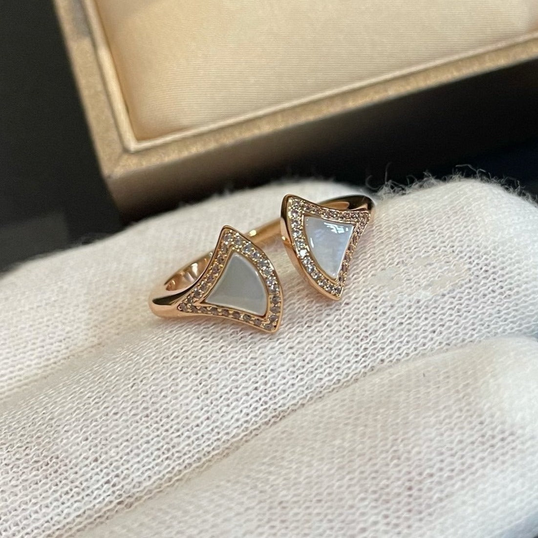 [Mystic Crown]DREAM MOP DIAMOND OPEN RING