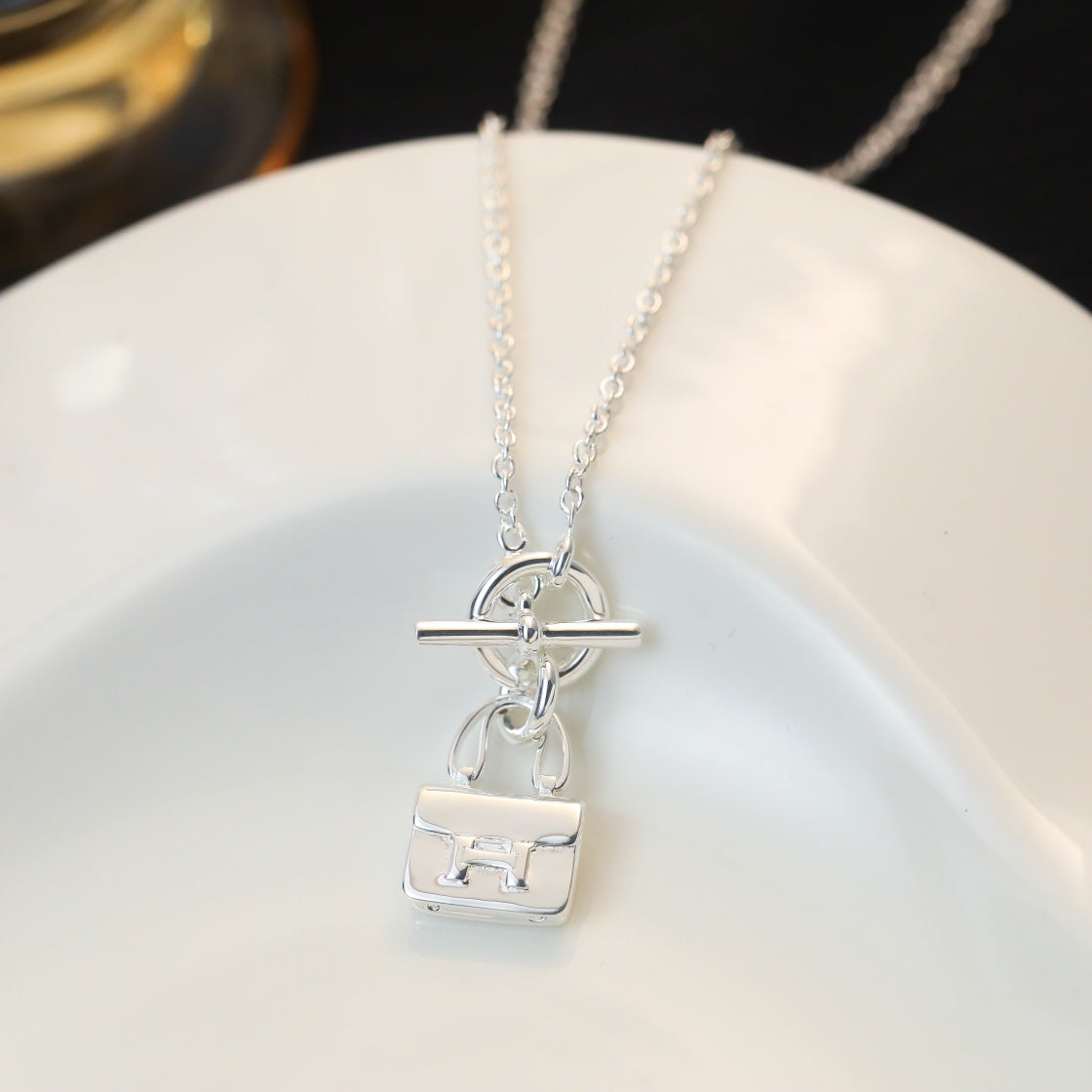 [Mystic Crown]POP H PEDANT SILVER NECKLACE