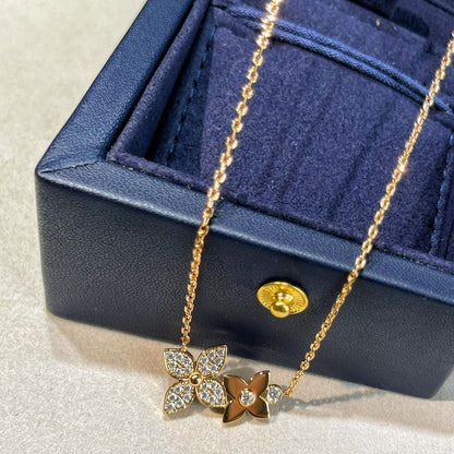 [Mystic Crown]STAR BLOSSOM NECKLACE PINK GOLD DIAMONDS