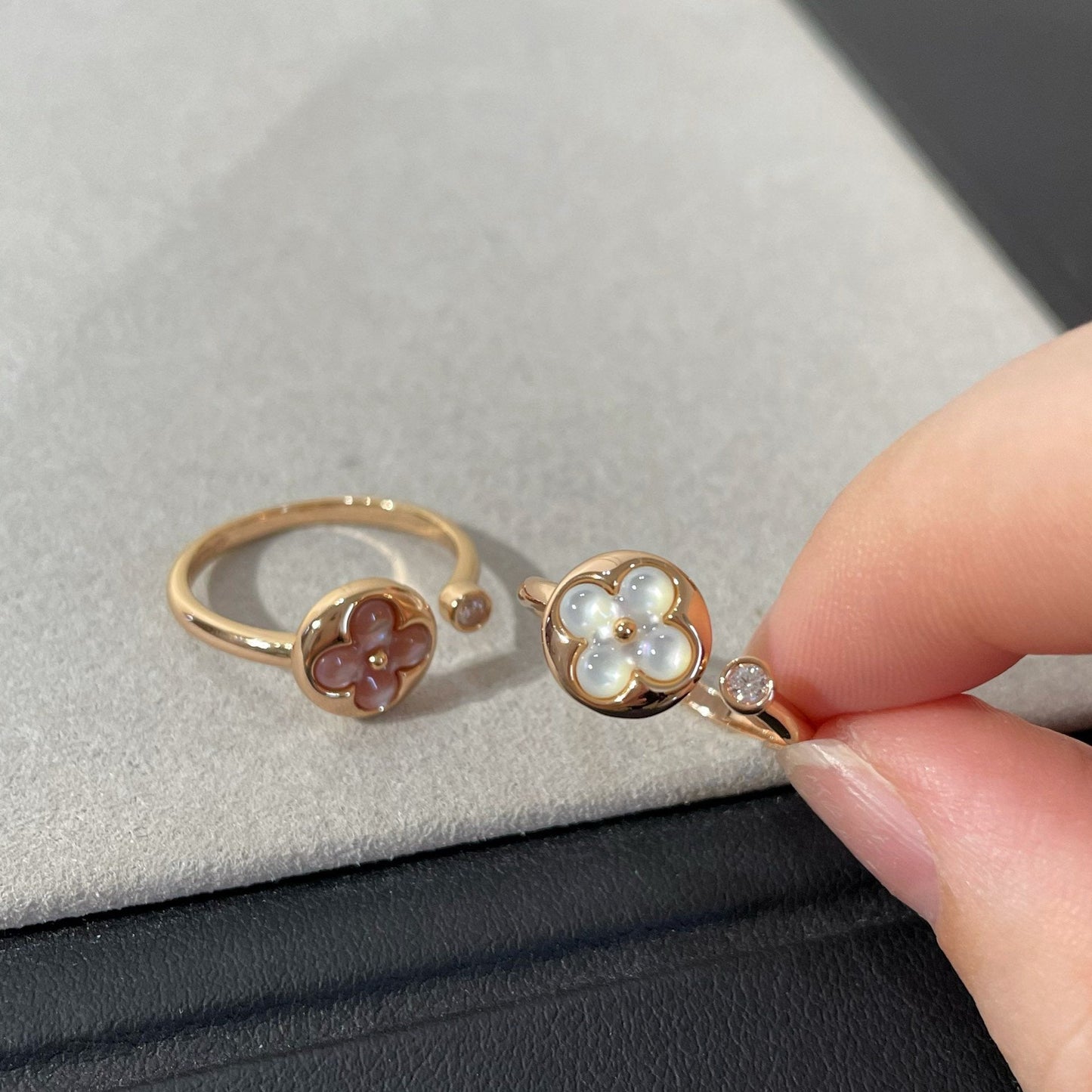 [Mystic Crown]SUN 1 DIAMOND PINK MOP RING