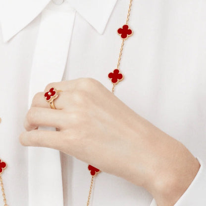 [Mystic Crown]CLOVER CARNELIAN RING ROSE GOLD DIAMOND