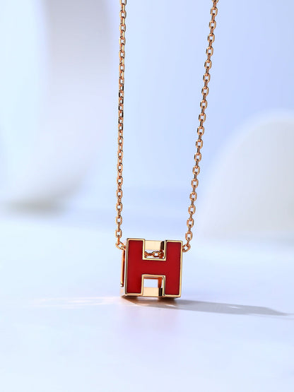 [Mystic Crown]H CAGE PINK GOLD NECKLACE