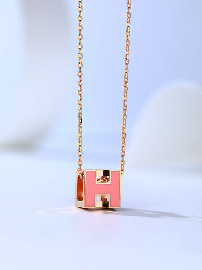 [Mystic Crown]H CAGE PINK GOLD NECKLACE