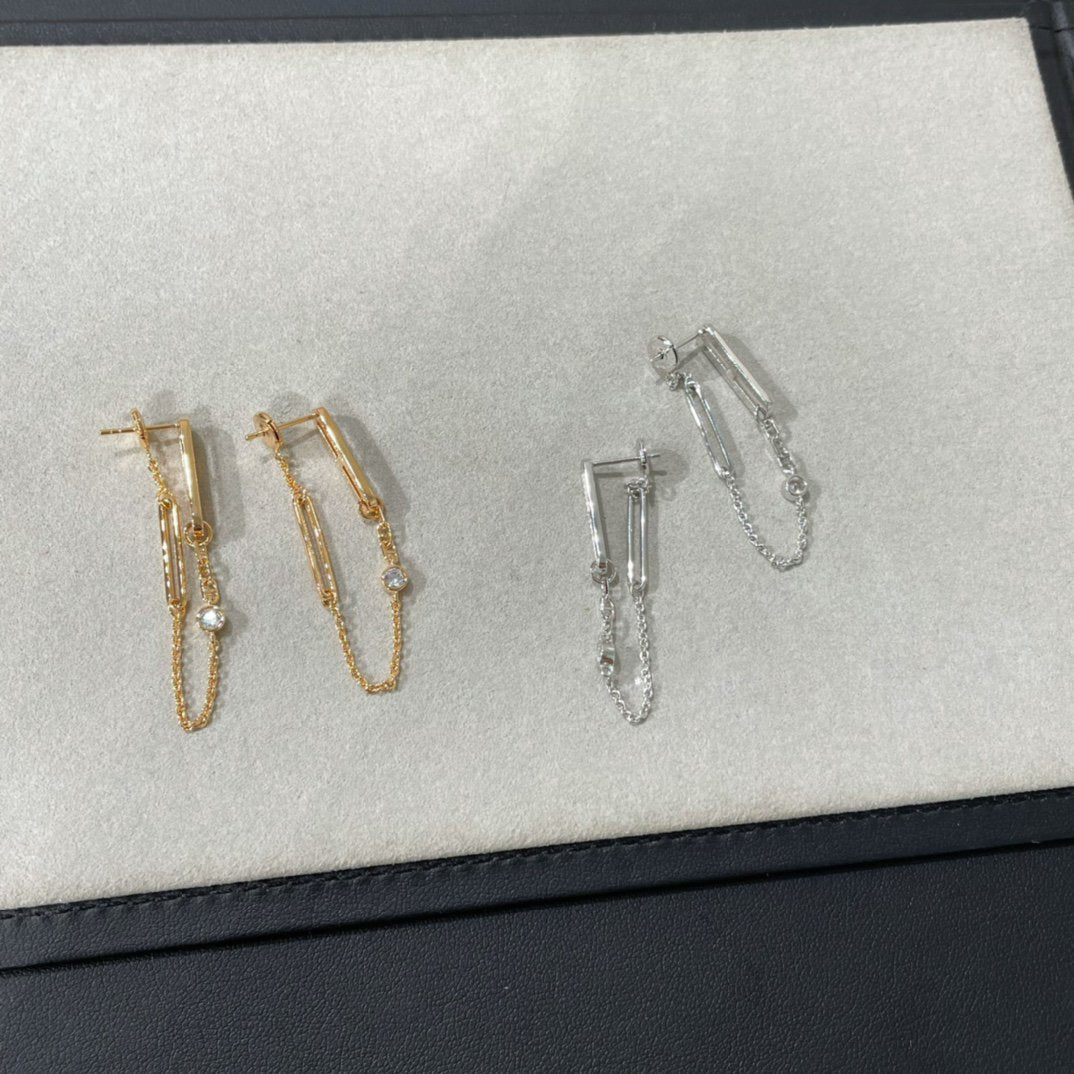 [Mystic Crown]CHAINE CHAOS DIAMOND DROP EARRINGS