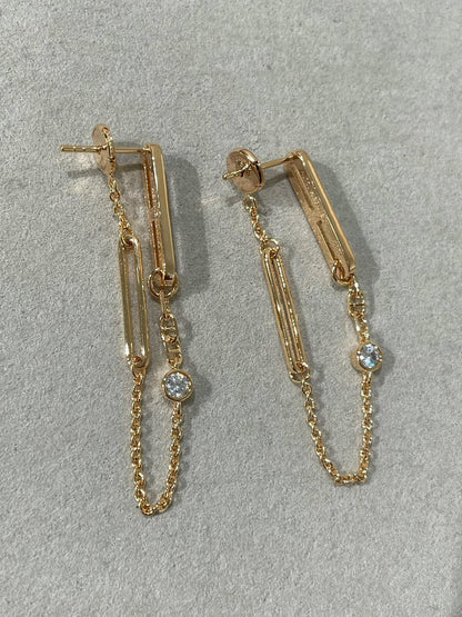 [Mystic Crown]CHAINE CHAOS DIAMOND DROP EARRINGS