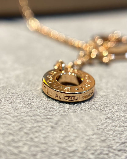 [Mystic Crown]DREAM MOP DIAMOND PAVED PINK GOLD NECKLACE
