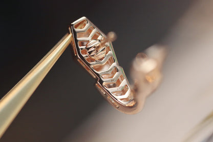 [Mystic Crown]SERPENT PINK GOLD DIAMOND EARRINGS