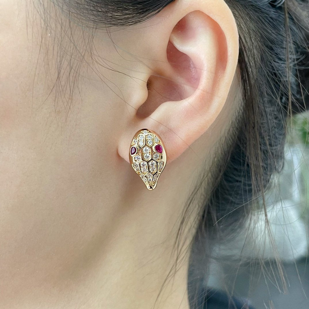 [Mystic Crown]SERPENT DIAMOND STUD EARRINGS