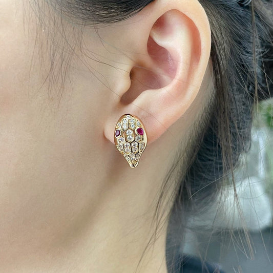 [Mystic Crown]SERPENT DIAMOND STUD EARRINGS