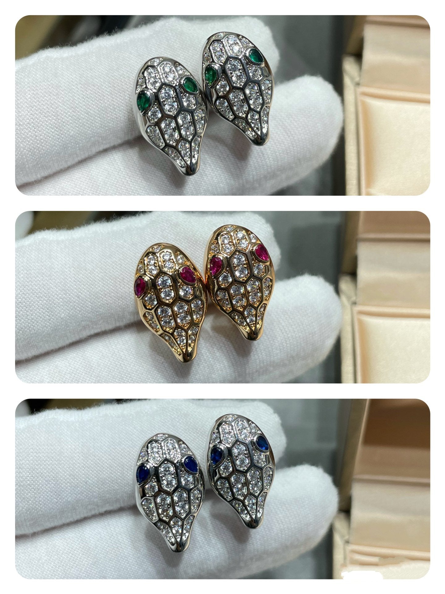 [Mystic Crown]SERPENT DIAMOND STUD EARRINGS