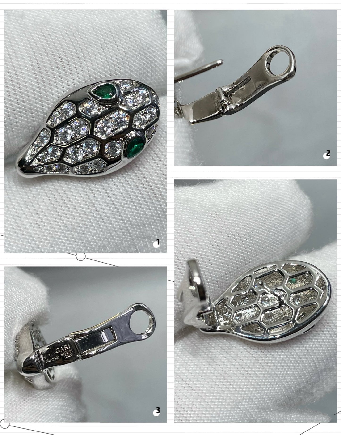[Mystic Crown]SERPENT DIAMOND STUD EARRINGS