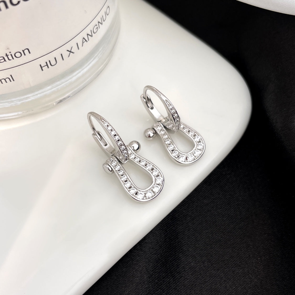 [Mystic Crown]FORCE 10 FULL DIAMOND DROP EARRINGS MEDIUM MODEL
