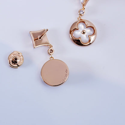 [Mystic Crown]STAR AND SUN PINK GOLD MOP DROP EARRINGS