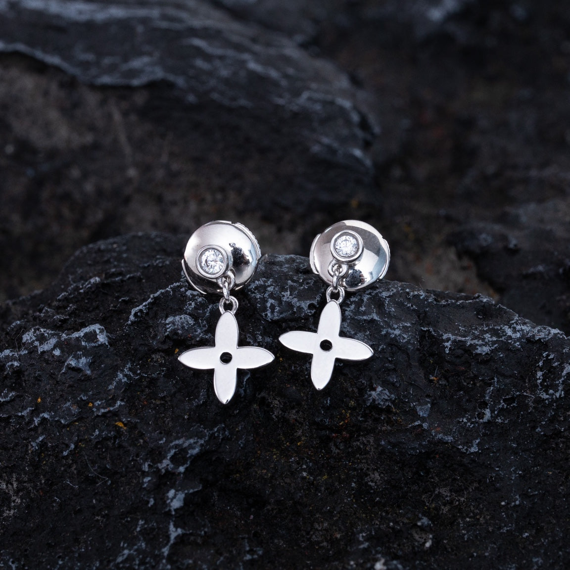 [Mystic Crown]VIDYLLE SILVER DIAMOND MINI DROP EARRINGS