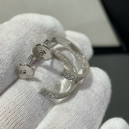 [Mystic Crown]LOVE DIAMOND SILVER HOOP EARRINGS