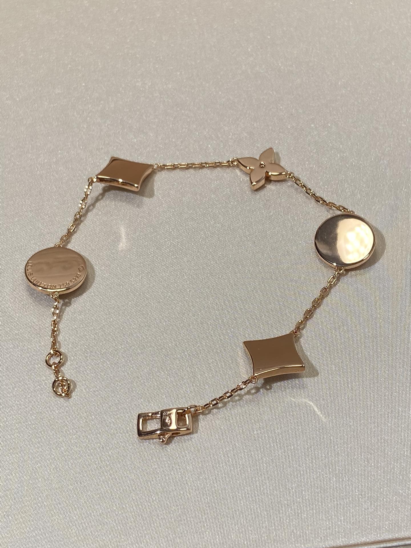 [Mystic Crown]STAR AND SUN 5 MOTIF MOP PINK GOLD BRACELET