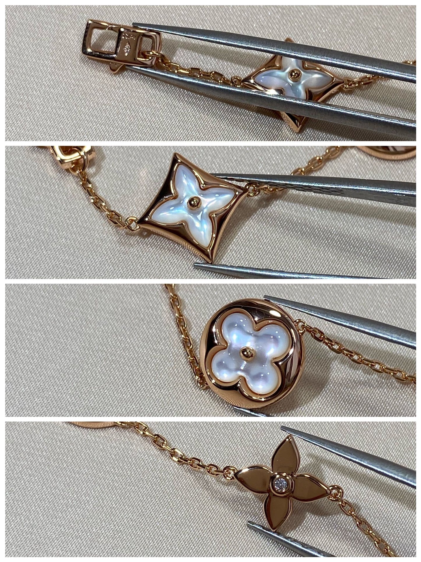 [Mystic Crown]STAR AND SUN 5 MOTIF MOP PINK GOLD BRACELET