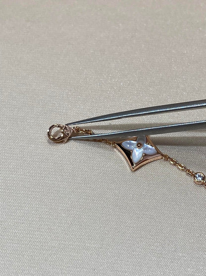 [Mystic Crown]STAR 4 MOTIF MOP DIAMOND PINK GOLD BRACELET