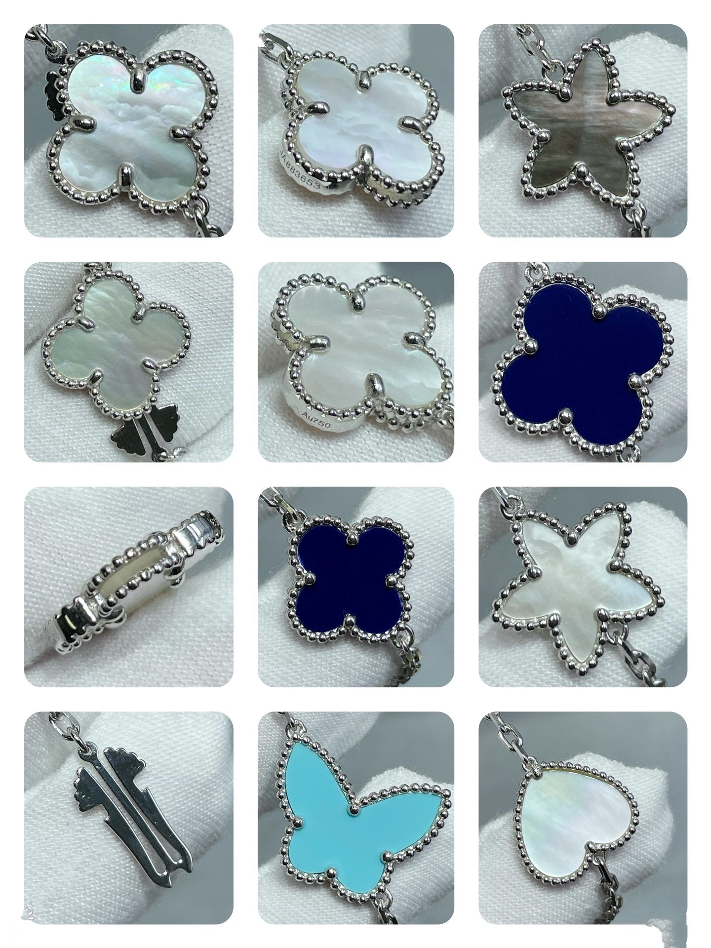 [Mystic Crown]LUCKY CLOVER SILVER 11 MOTIF NECKLACE