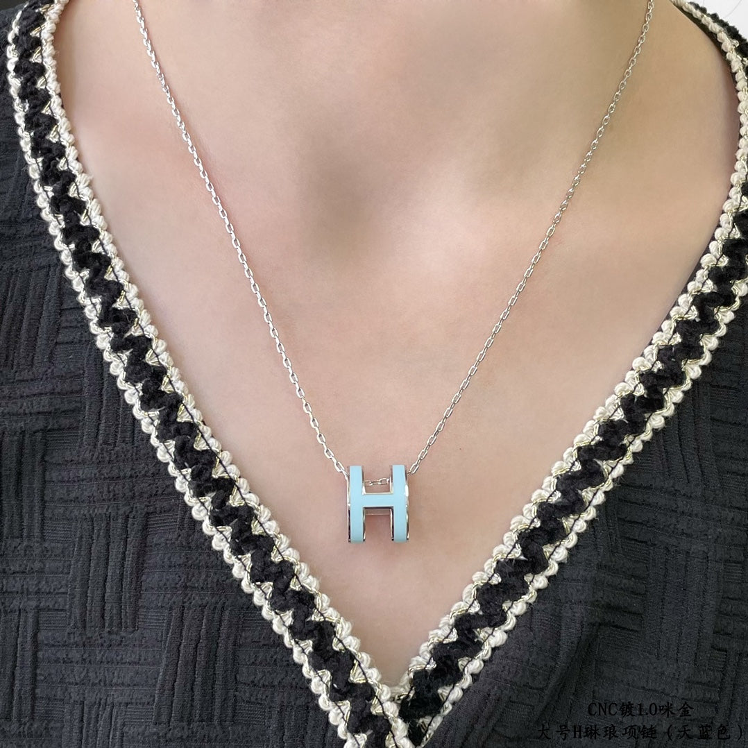[Mystic Crown]POP H SKY BLUE NECKLACE