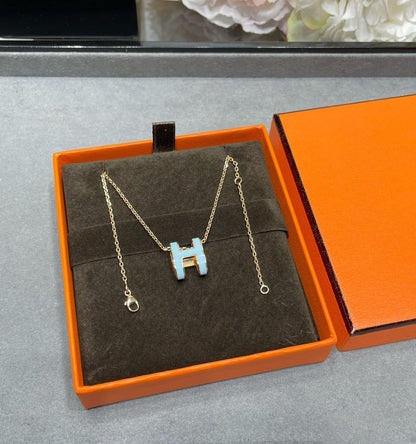 [Mystic Crown]POP H SKY BLUE NECKLACE