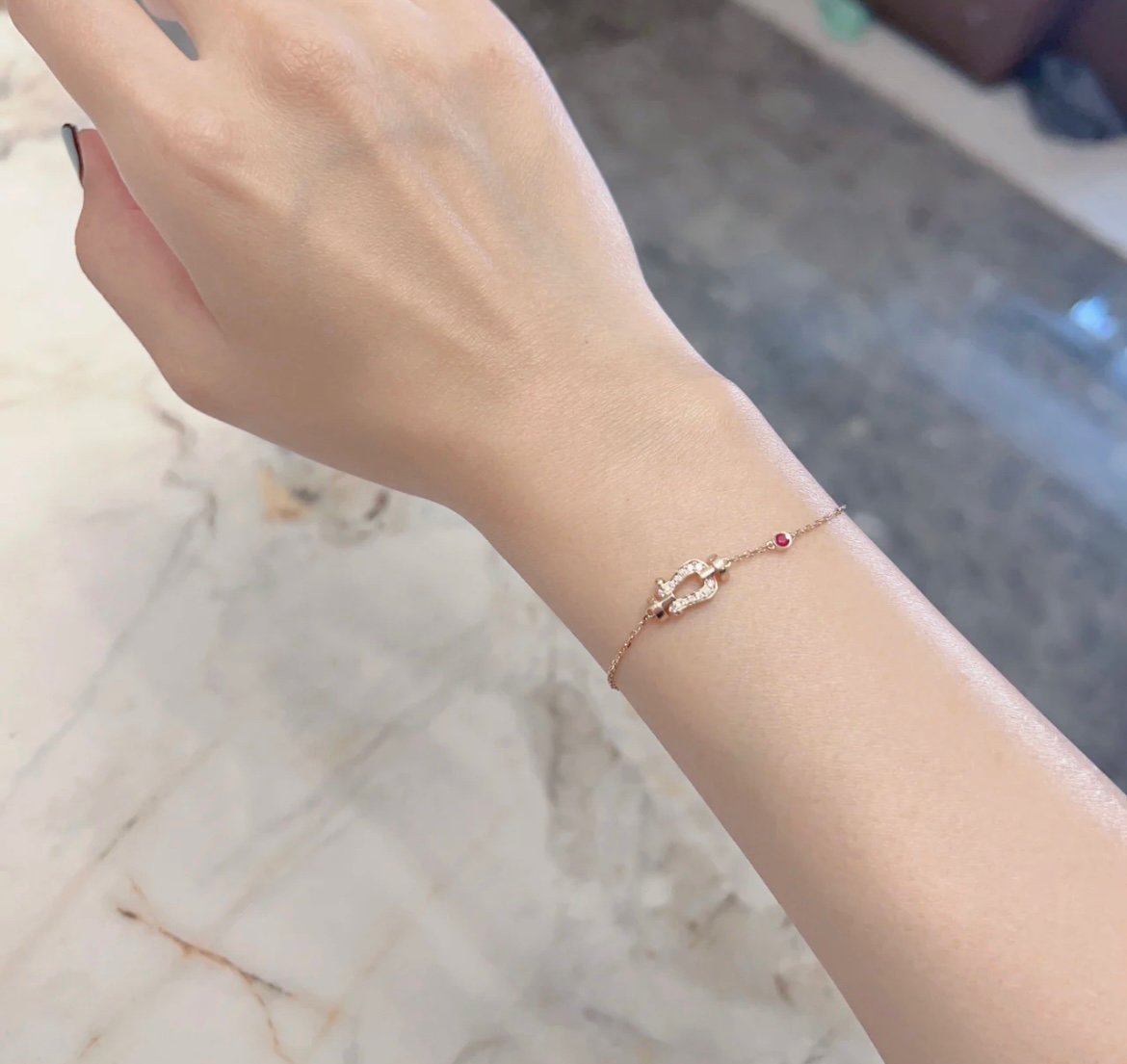 [Mystic Crown]FORCE 10 DIAMOND CHAIN LINK PINK GOLD BRACELET