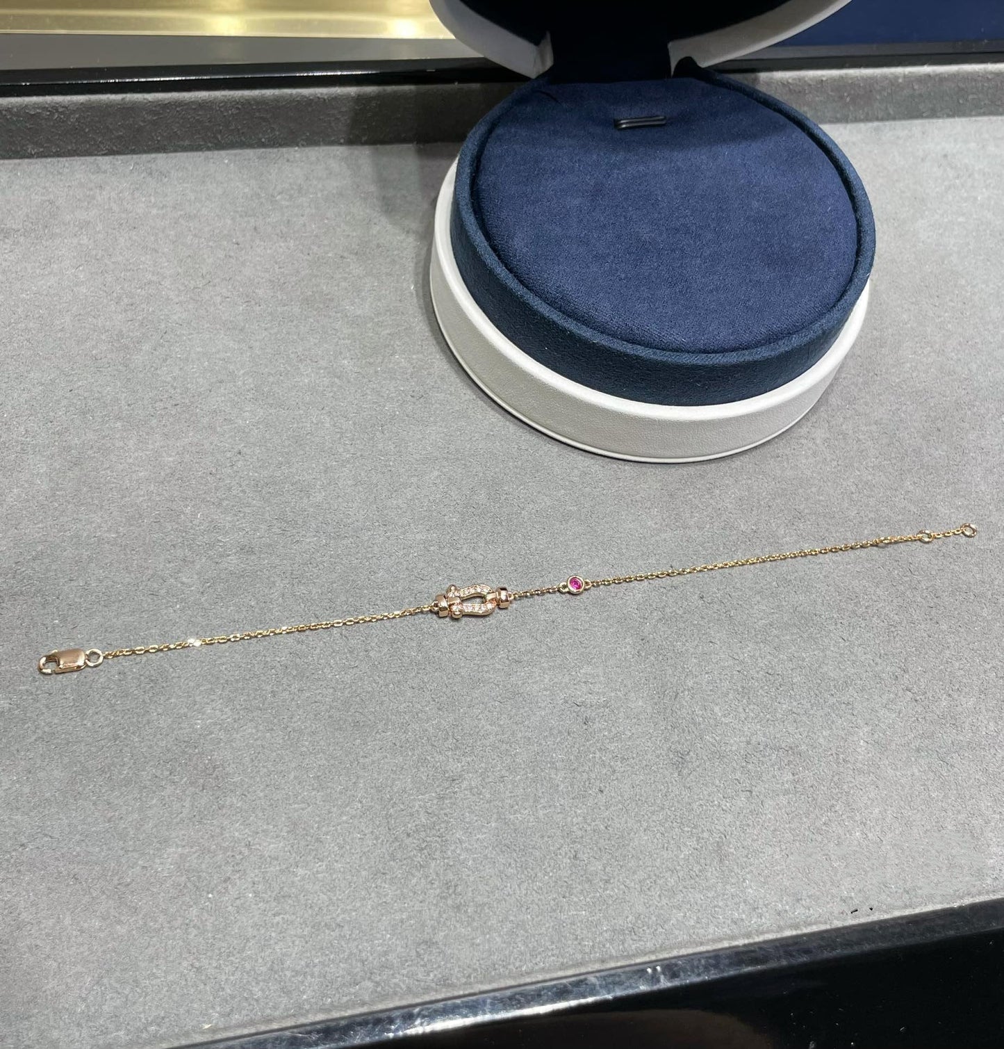 [Mystic Crown]FORCE 10 DIAMOND CHAIN LINK PINK GOLD BRACELET