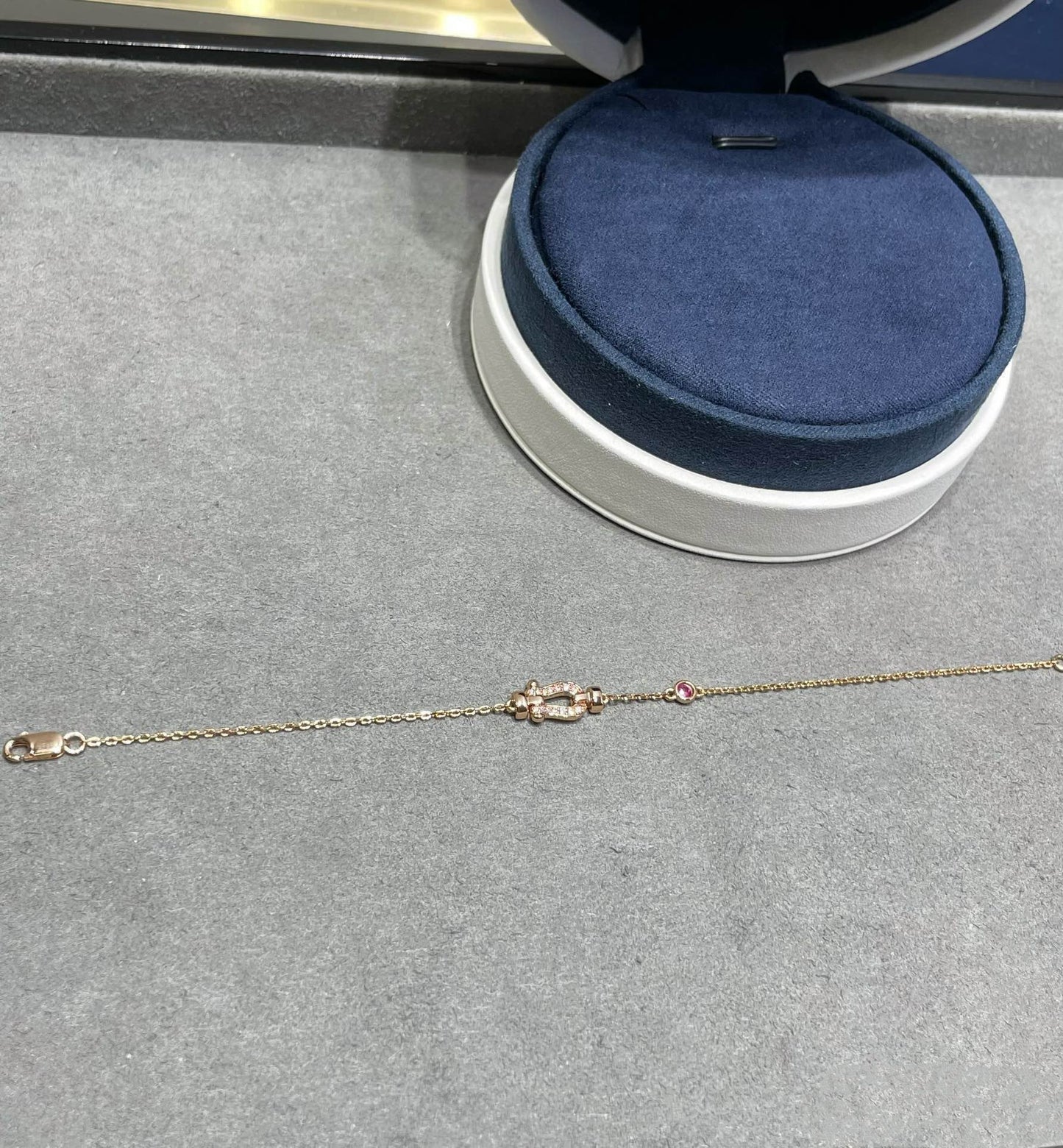[Mystic Crown]FORCE 10 DIAMOND CHAIN LINK PINK GOLD BRACELET