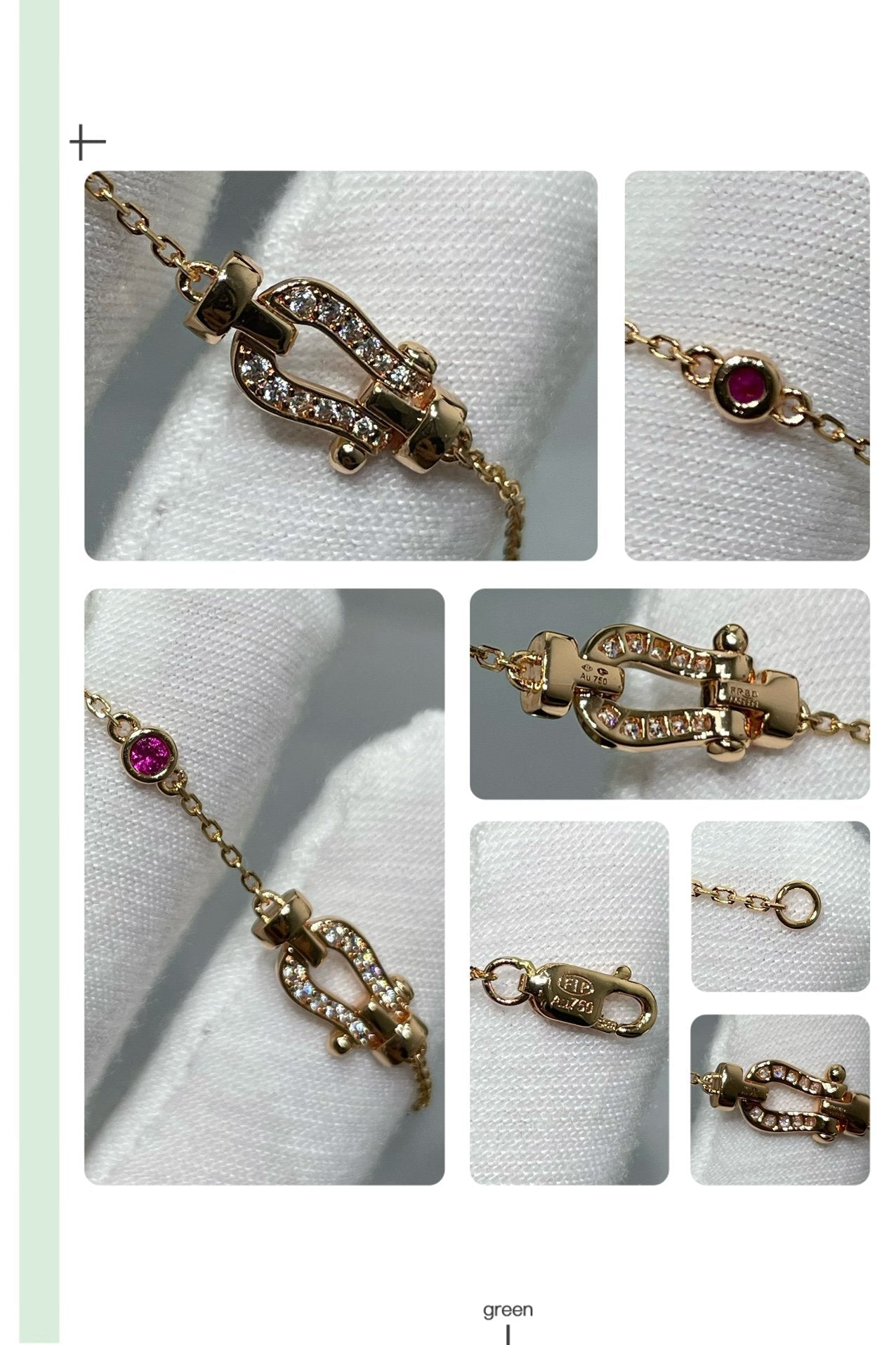 [Mystic Crown]FORCE 10 DIAMOND CHAIN LINK PINK GOLD BRACELET