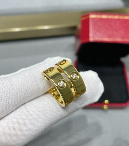 [Mystic Crown]LOVE 5.5MM 1 DIAMOND EARRINGS