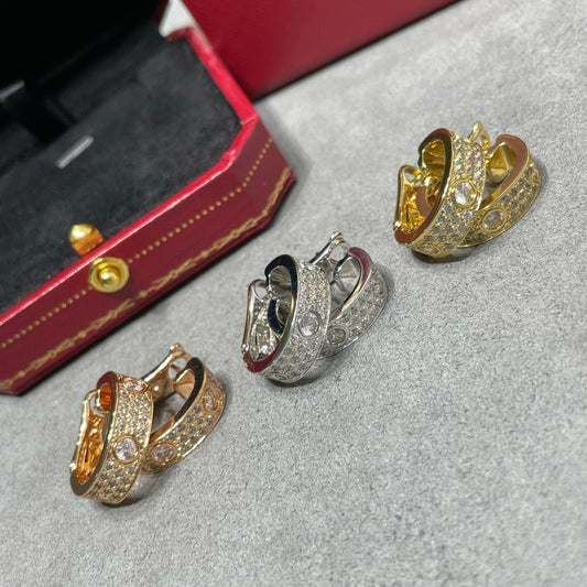 [Mystic Crown]LOVE 5.5MM DIAMOND PAVED EARRINGS