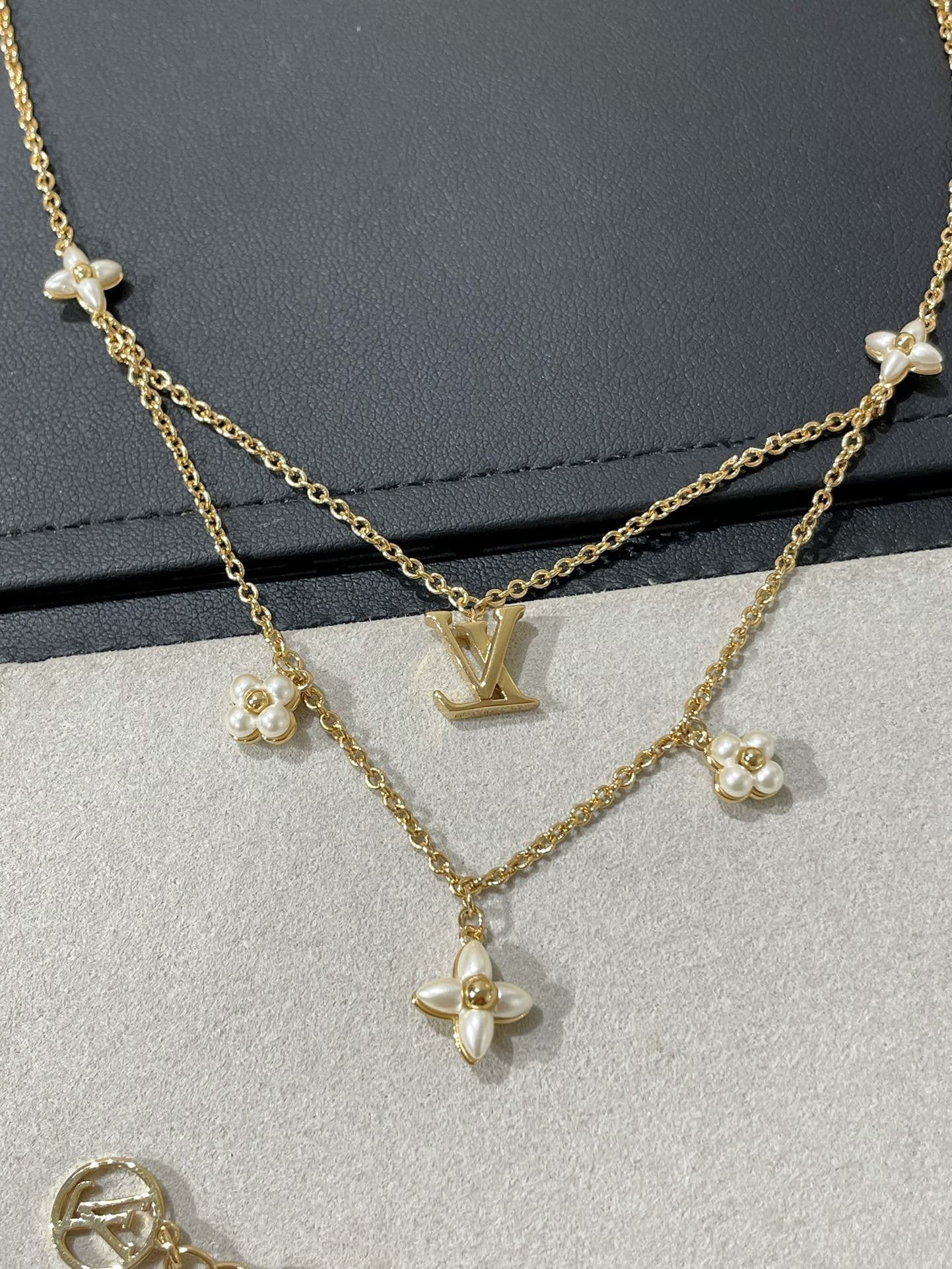 [Mystic Crown]FLOWERGRAM GOLD MOP DOUBLE ROW NECKLACE