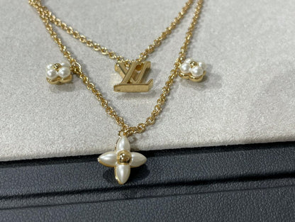 [Mystic Crown]FLOWERGRAM GOLD MOP DOUBLE ROW NECKLACE