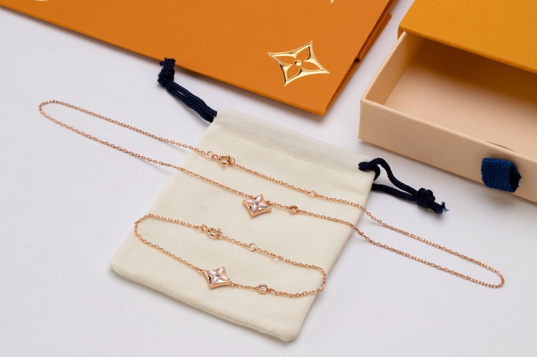 [Mystic Crown]STAR PINK MOP 1 DIAMOND PINK GOLD NECKLACE