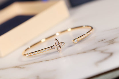[Mystic Crown]IDYLLE GOLD OPEN BRACELET DIAMOND PAVED