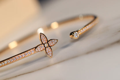 [Mystic Crown]IDYLLE GOLD OPEN BRACELET DIAMOND PAVED