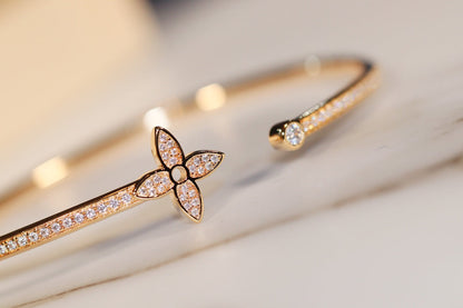 [Mystic Crown]IDYLLE GOLD OPEN BRACELET DIAMOND PAVED