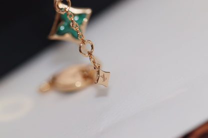 [Mystic Crown]STAR AND SUN 4 MOTIF PINK GOLD MALACHITE BRACELET