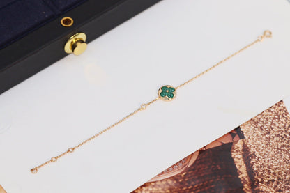 [Mystic Crown]STAR AND SUN 4 MOTIF PINK GOLD MALACHITE BRACELET