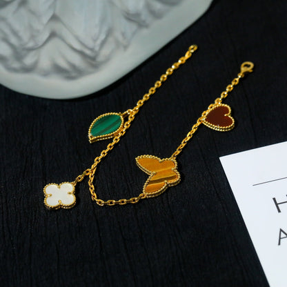 [Mystic Crown]LUCKY SPRING 5 MOTIF GOLD BRACELET