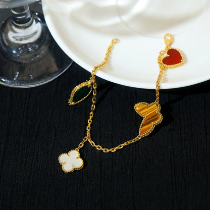 [Mystic Crown]LUCKY SPRING 5 MOTIF GOLD BRACELET